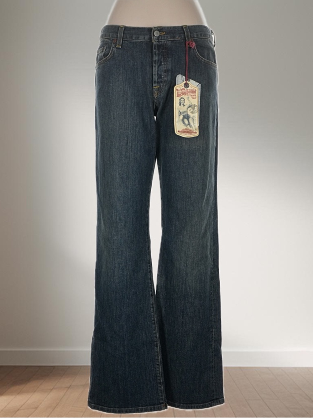 NWT Vintage Y2K Lucky Brand Easy Rider Boot Cut Jeans Made in USA Sz 31